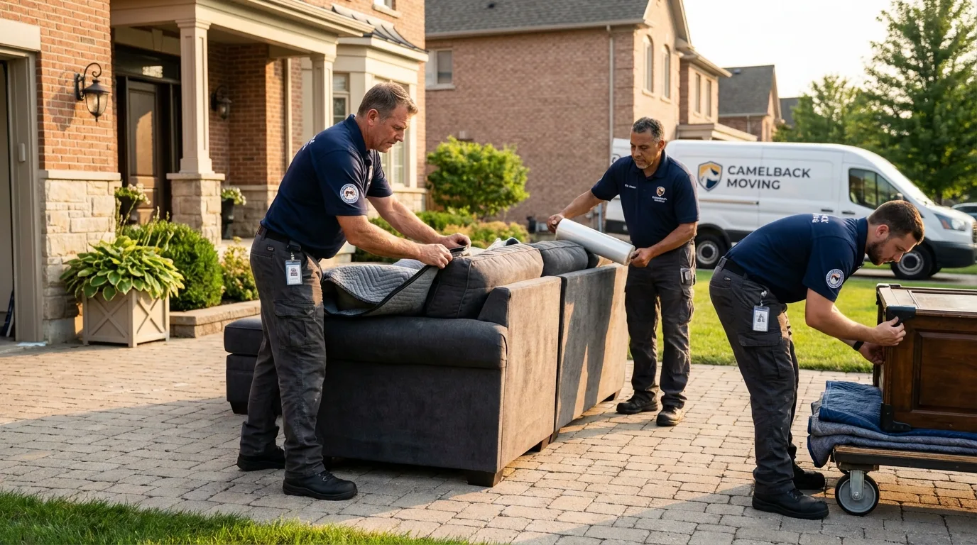 Large estate moving crew wrapping furniture in Apopka, FL