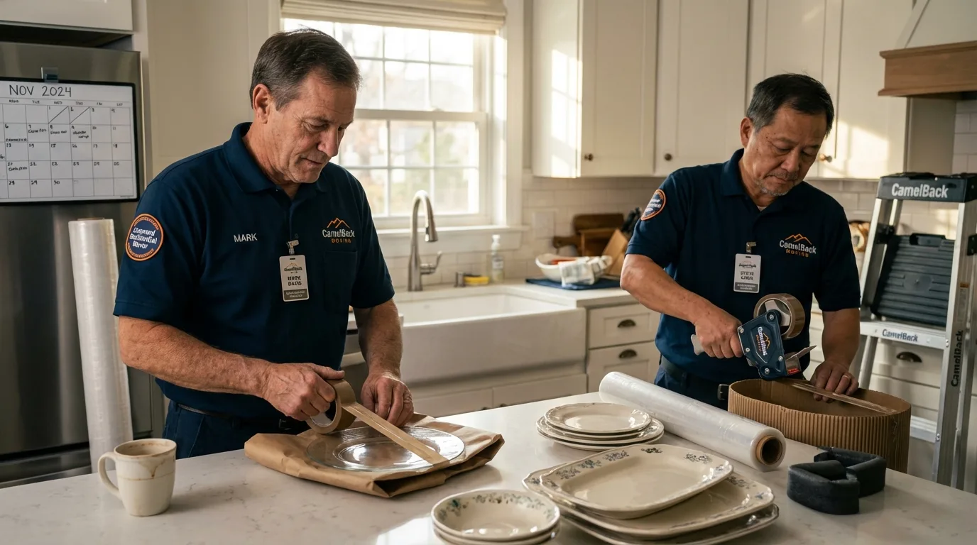 Professional crew packing kitchen dishware in Apopka, FL